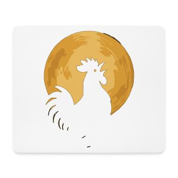 Coq dans la Lune - Tapis de souris (format paysage) - blanc - Devant