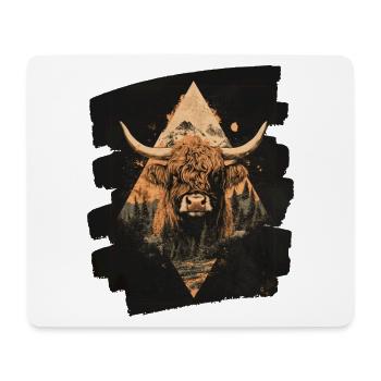 Schottisches Hochlandrind - Mousepad (Querformat) - Weiß - Vorne