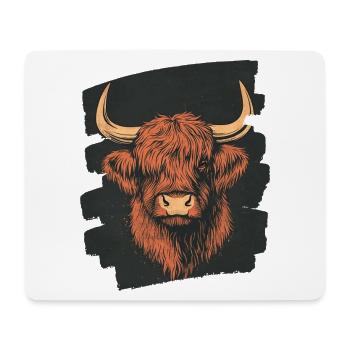 Schottisches Hochlandrind - Mousepad (Querformat) - Weiß - Vorne
