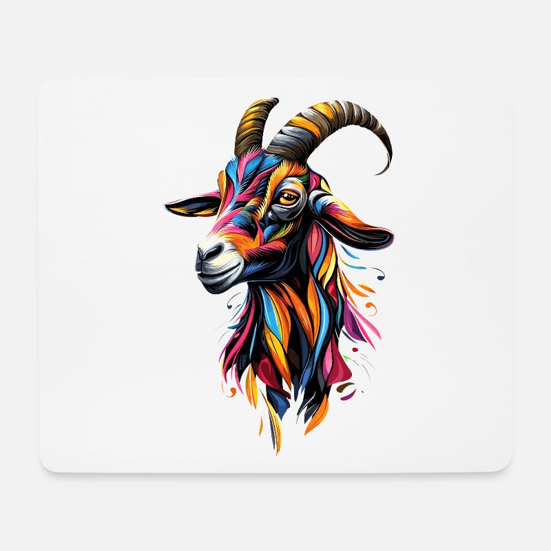 Ziege Hausziege Steinbock Ziegenbock Süße Ziegen - Mousepad (Querformat) - Weiß