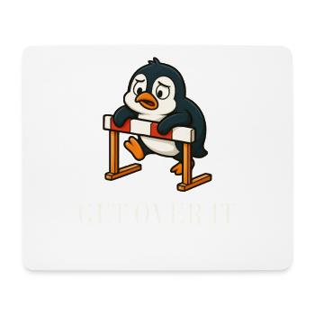 Süßer Pinguin Hürdenläufer Spruch Überwinde es - Mousepad (Querformat) - Weiß - Vorne