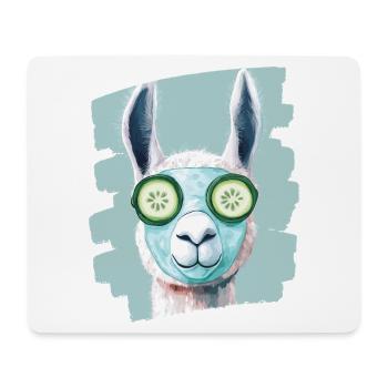 Llama Alpaca Beauty Selfcare Mask - Mouse Pad (horizontal) - white - Front