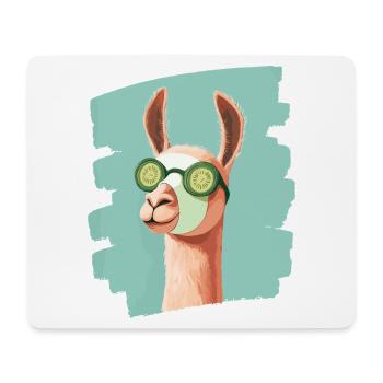 Llama Alpaca Beauty Selfcare Mask - Mouse Pad (horizontal) - white - Front