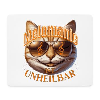 Melomanie ist unheilbar - Musiksüchtige Katze - Mousepad (Querformat) - Weiß - Vorne