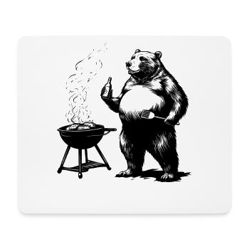 Grill Master Bear Funny Gift for Dads - Mouse Pad (horizontal) - white - Front