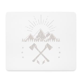 Rugged Mountain Sunrise Axe Emblem - Mouse Pad (horizontal) - white - Front