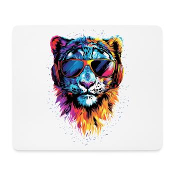 Schneeleopard Panther Raubkatze Großkatze Leopard - Mousepad (Querformat) - Weiß - Vorne