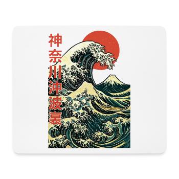 Die große Welle vor Kanagawa - Hokusai Kunst - Mousepad (Querformat) - Weiß - Vorne