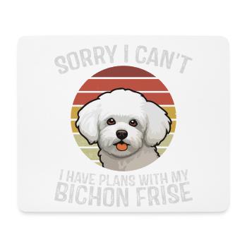 Bichon frisé mignon avec citation humoristique - Tapis de souris (format paysage) - blanc - Devant