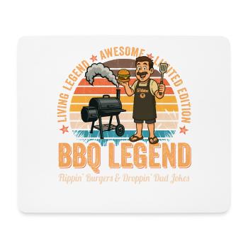 Retro BBQ Legend Funny Grill Father Father's Day - Mouse Pad (horizontal) - white - Front