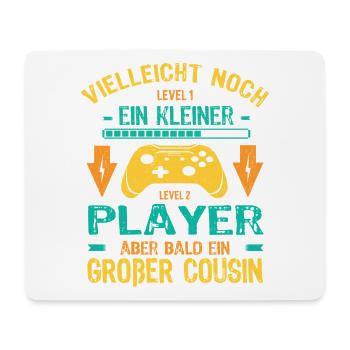 Einzelkind komplett Ich bin bald ein Großer Cousin - Mousepad (Querformat) - Weiß - Vorne