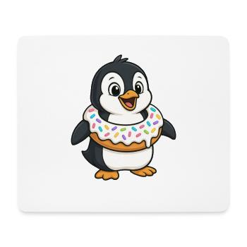Süßer Pinguin Donut Schwimmen Schwimmring Cartoon - Mousepad (Querformat) - Weiß - Vorne