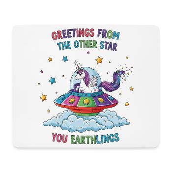 Unicorn from space - Mouse Pad (horizontal) - white - Front