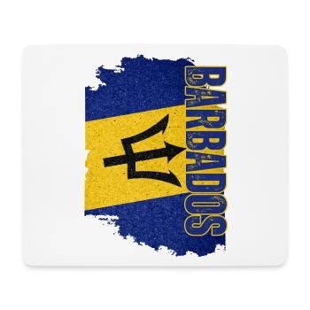 Aufrechte Barbados-Flagge, ich liebe Barbados - Mousepad (Querformat) - Weiß - Vorne