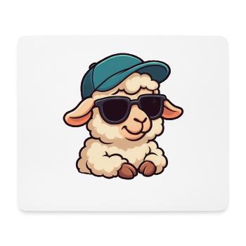 Cooles Schaf Lamm mit Sonnenbrille Freude Sommer - Mousepad (Querformat) - Weiß - Vorne
