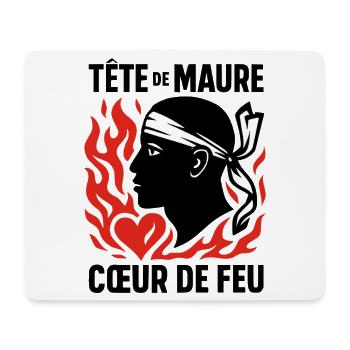 Tête de maure Coeur de feu - Tapis de souris (format paysage) - blanc - Devant