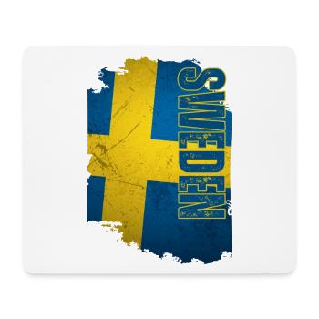 Vertical Schweden Flagge, ich liebe Schweden - Mousepad (Querformat) - Weiß - Vorne