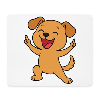 Party-Welpe - Mousepad (Querformat) - Weiß - Vorne