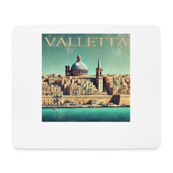 Retro Malta Valletta Hafenstadt Sonnenstrahlen - Mousepad (Querformat) - Weiß - Vorne