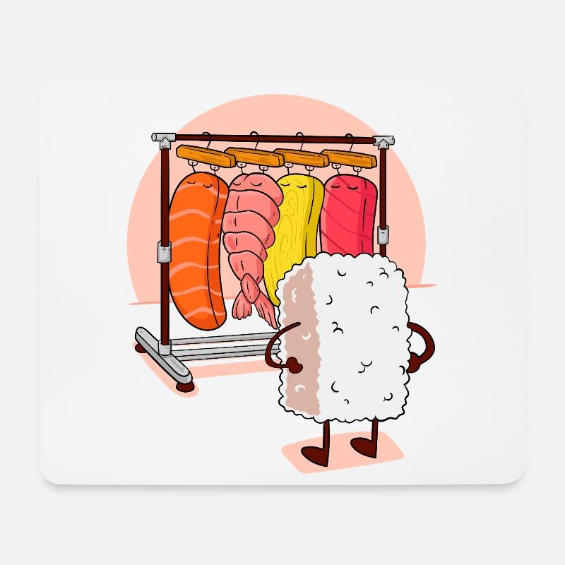 Casier SUSHI - Tapis de souris (format paysage) - blanc