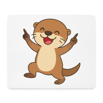 Fröhliches Seeotterbaby - Otterly Happy - Mousepad (Querformat) - Weiß - Vorne