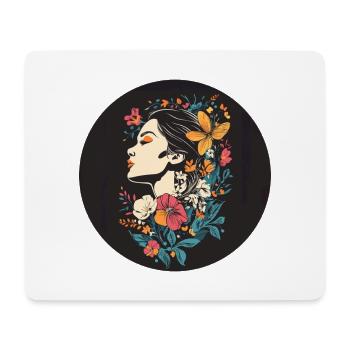 Woman Head Flowers International Women's Day Creative Abstract - Mouse Pad (horizontal) - white - Front