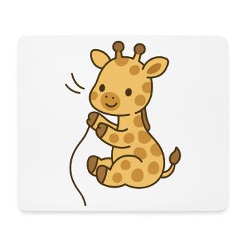 Kuschel-Giraffe Babyglück - Mousepad (Querformat) - Weiß - Vorne
