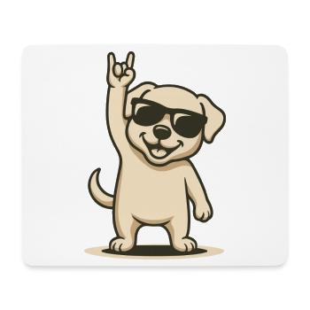 Rock’n’Wuff - Tapis de souris (format paysage) - blanc - Devant