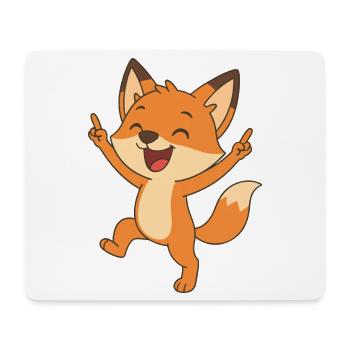 Fröhlicher Fuchs - Mousepad (Querformat) - Weiß - Vorne