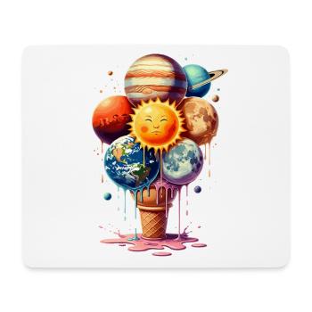 Cream Planet Waffle Système solaire de crème glacée - Tapis de souris (format paysage) - blanc - Devant