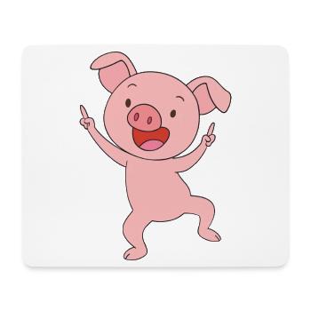 Porcelet porte-bonheur rose - Tapis de souris (format paysage) - blanc - Devant
