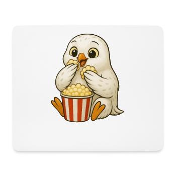 Eule Popcorn Kino Filmliebhaber Filmabend - Mousepad (Querformat) - Weiß - Vorne