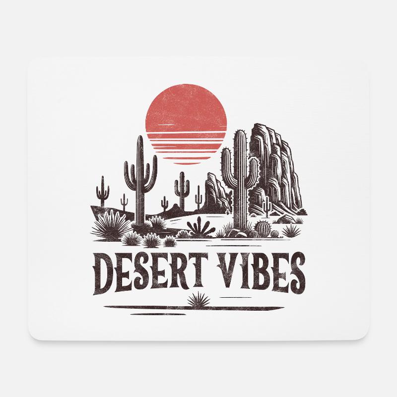 Wüsten-Vibes - Mousepad (Querformat) - Weiß