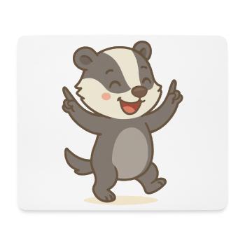 Glücks-Dachs - Mousepad (Querformat) - Weiß - Vorne