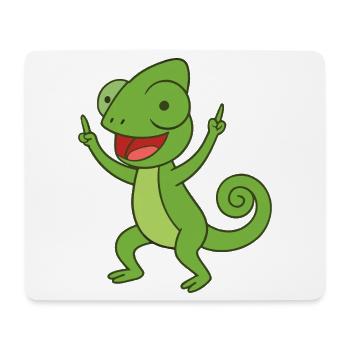 Party Chameleon - Mousepad (Querformat) - Weiß - Vorne