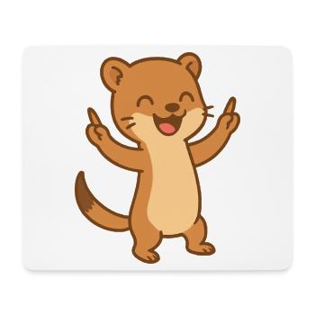 Happy Weasel Bébé Dessin Animé - Tapis de souris (format paysage) - blanc - Devant