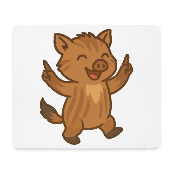 Dancing wild boar youngster - Mouse Pad (horizontal) - white - Front