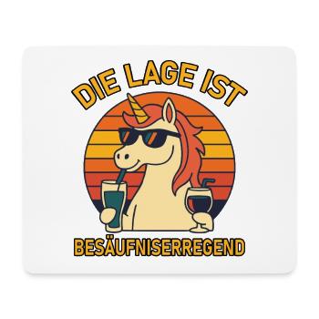 Die Lage ist besäufniserregend Retro Einhorn Spaß - Mousepad (Querformat) - Weiß - Vorne