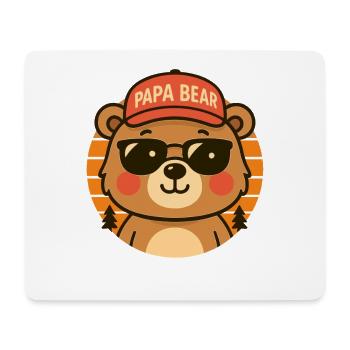 Papa Bear Knuddeliger Bären-Daddy Retro - Mousepad (Querformat) - Weiß - Vorne