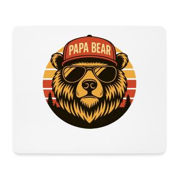 Papa bear - Cool bear father with sunglasses - Mouse Pad (horizontal) - white - Front