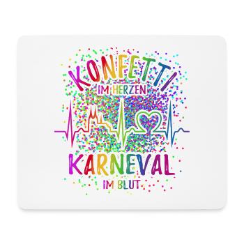 Konfetti im Herzen - Karneval im Blut - Köln - Mousepad (Querformat) - Weiß - Vorne