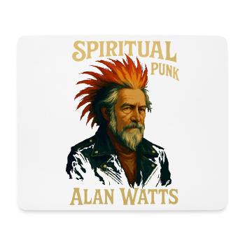 Spiritueller Punk Alan Watts Hemd - Mousepad (Querformat) - Weiß - Vorne