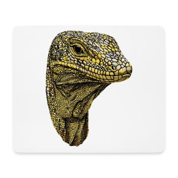Waran Echse Reptil Komodowaran Bindenwaran Lizard - Mousepad (Querformat) - Weiß - Vorne