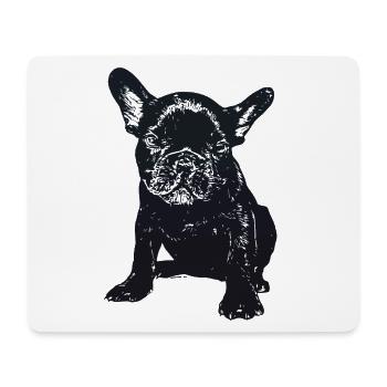 Renifler le bouledogue - Tapis de souris (format paysage) - blanc - Devant