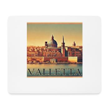 La Valette à Malte : ville portuaire méditerranéenne rétro - Tapis de souris (format paysage) - blanc - Devant