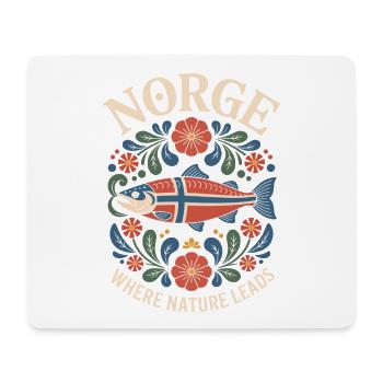 Norvège Norvège Saumon Artisanat Tradition Rosemaling - Tapis de souris (format paysage) - blanc - Devant