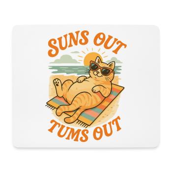 Sun’s Out, Tums Out Cat Design - Mouse Pad (horizontal) - white - Front