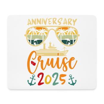 Jubiläumskreuzfahrt 2025 für Mann & Frau - Mousepad (Querformat) - Weiß - Vorne