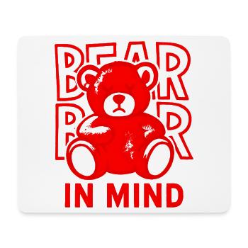 Bear in Mind – Roter Teddy Bär Shirt Statement Red - Mousepad (Querformat) - Weiß - Vorne