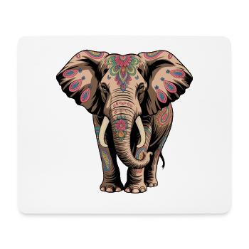 Elefant Rüsseltier Afrika Safari Wildnis Elefanten - Mousepad (Querformat) - Weiß - Vorne